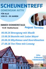 Termine Scheunentreff August 2026 Termine Scheunentreff August 2026